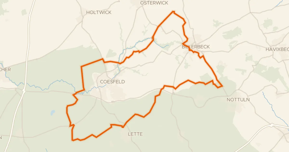 Map of the cycling route Rondje Kolvenburg en Heidesee