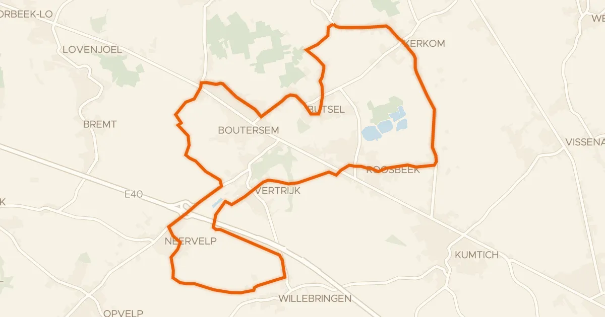 Map of the cycling route Georges Claesfietsroute 1