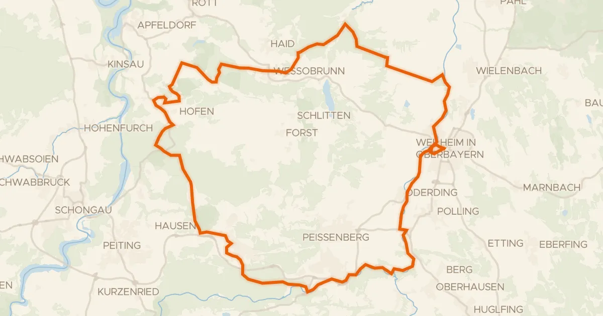 Kaart van de fietsroute Rondje Schwarzlaichmoor en Rohrmoos
