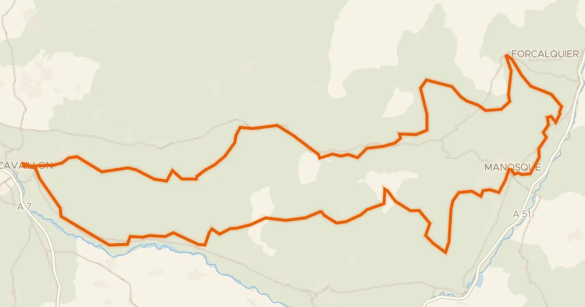 Kaart van de fietsroute Autour du Luberon à vélo (itinéraire orange)