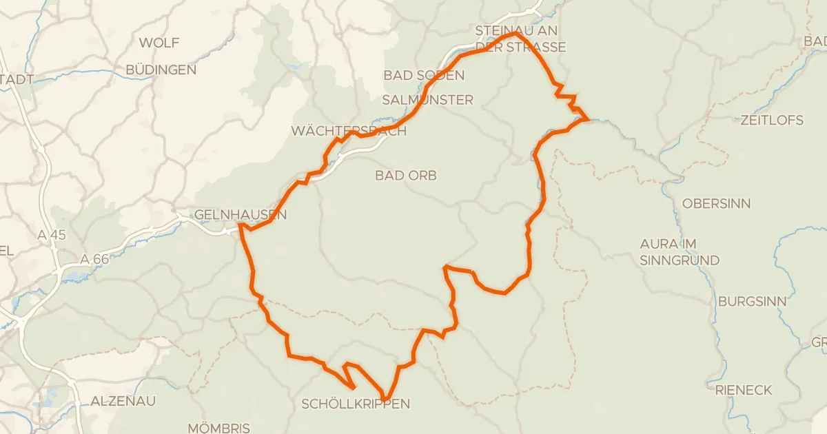 Kaart van de fietsroute Rondje Burg Burgjoss en Burgruine Beilstein
