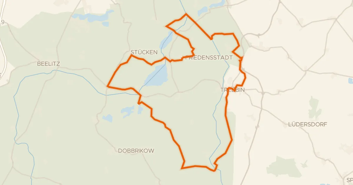 Kaart van de fietsroute Rondje Herrenhaus Blankensee en Bärluch
