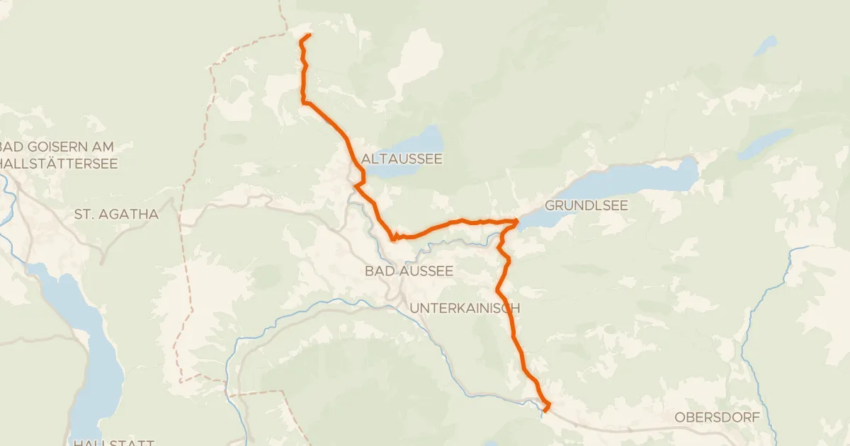 Kaart van de fietsroute Ausseer Radweg