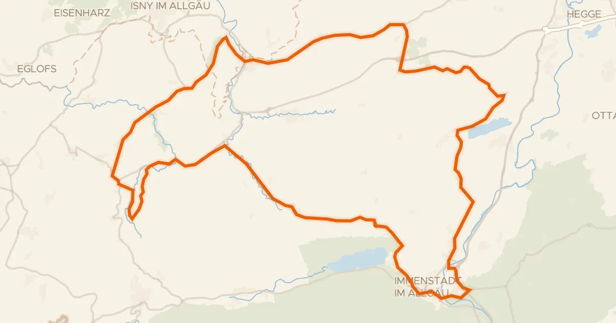 Map of the cycling route Rondje Burgruine Rothenfels en Eistobel
