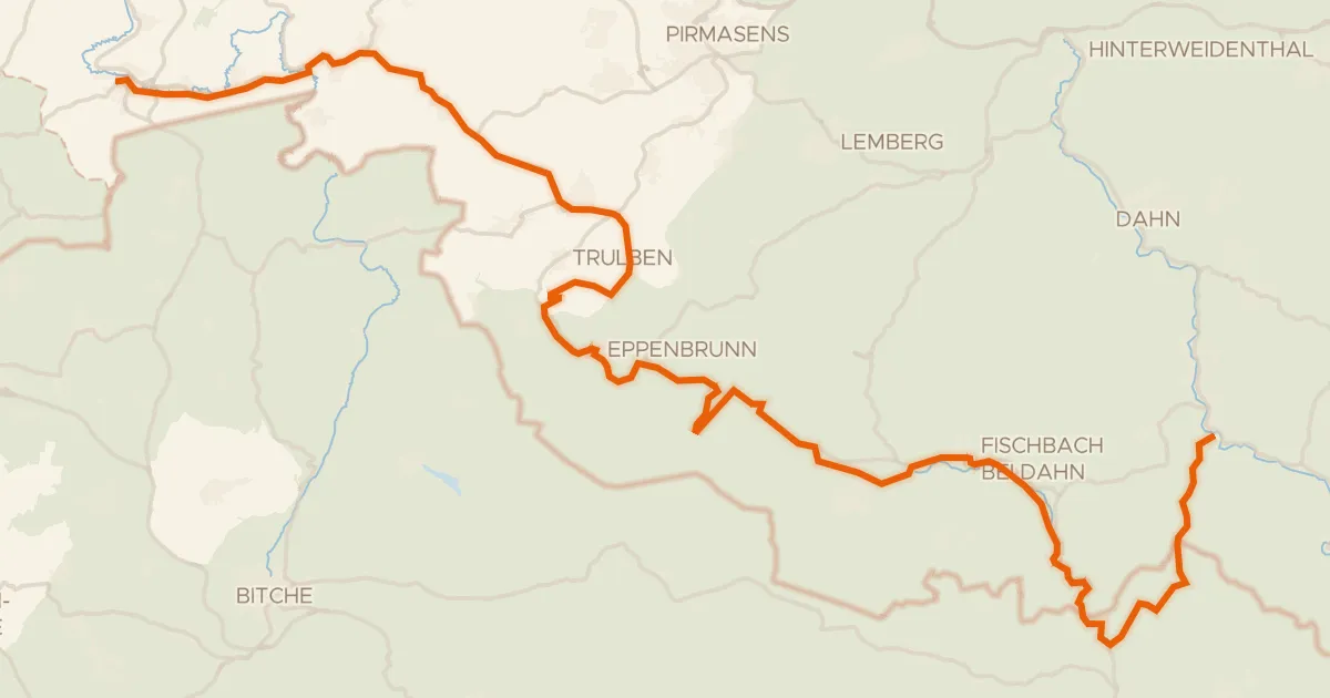 Kaart van de fietsroute Hornbach-Fleckenstein Radweg