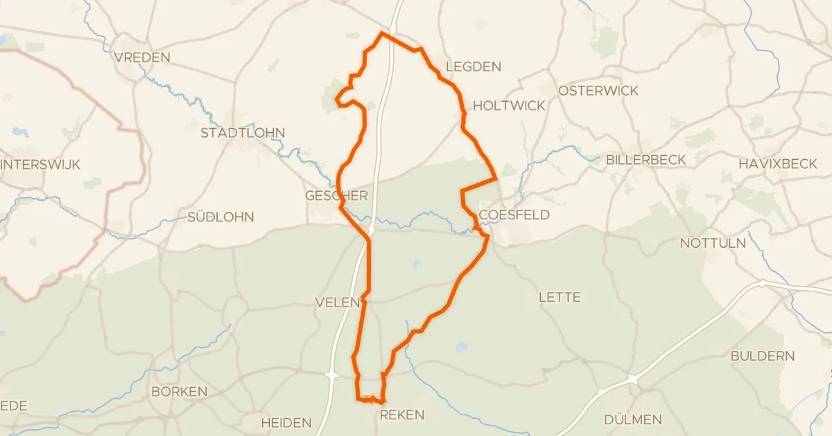 Map of the cycling route Rondje Haus Loburg en Fürstenkuhle