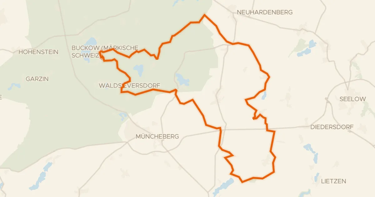 Kaart van de fietsroute Rondje Klobichsee en Stobbertal