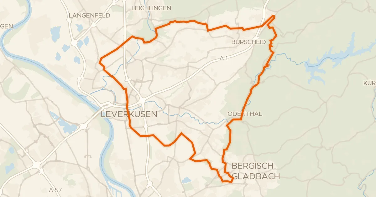 Map of the cycling route Rondje Haus Vorst en Diepeschrather Wald