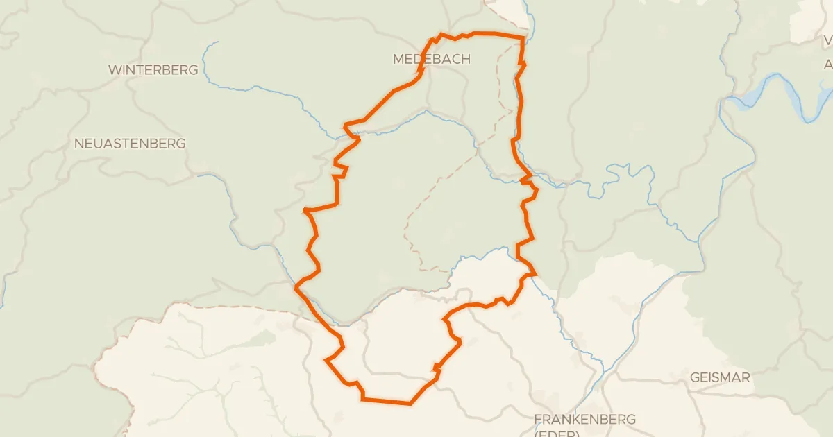 Map of the cycling route Rondje Dreisbachtal en Orketal