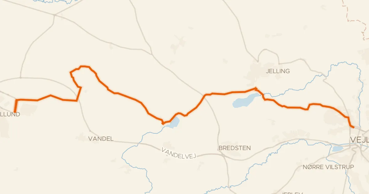 Kaart van de fietsroute Engelsholmruten