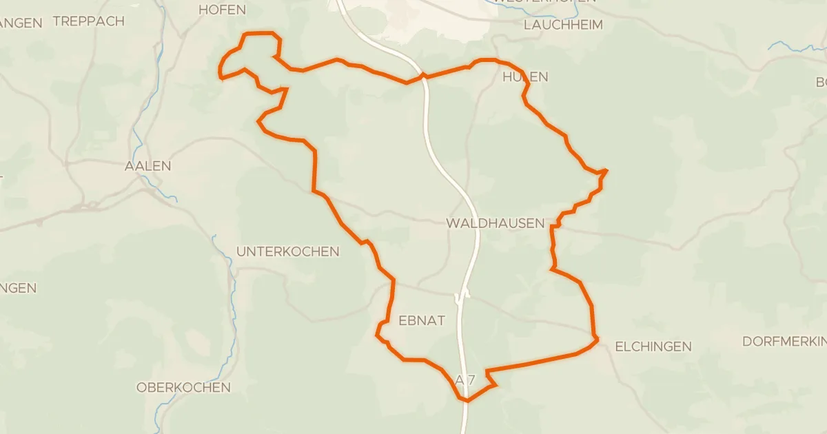 Kaart van de fietsroute Vom Braunenberg bis zu den Härtsfelder Trockentälern