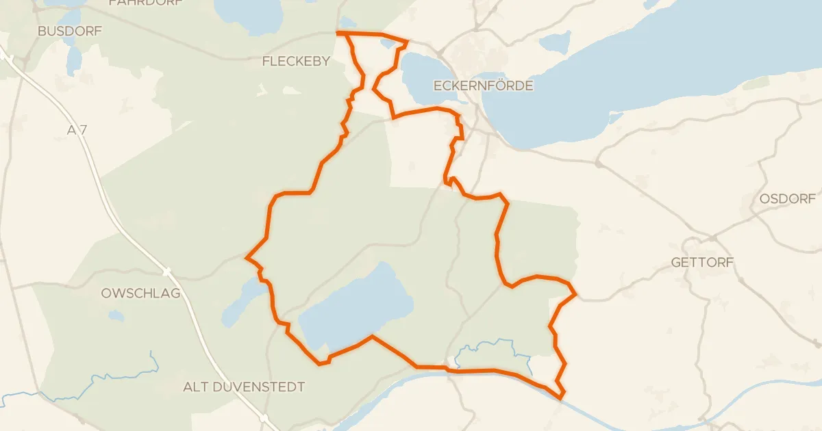 Map of the cycling route Rondje Bültsee en Schlei