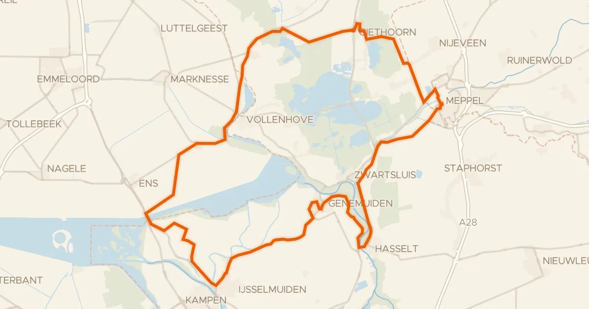 Map of the cycling route Rondje Molengat en Zwarte Meer