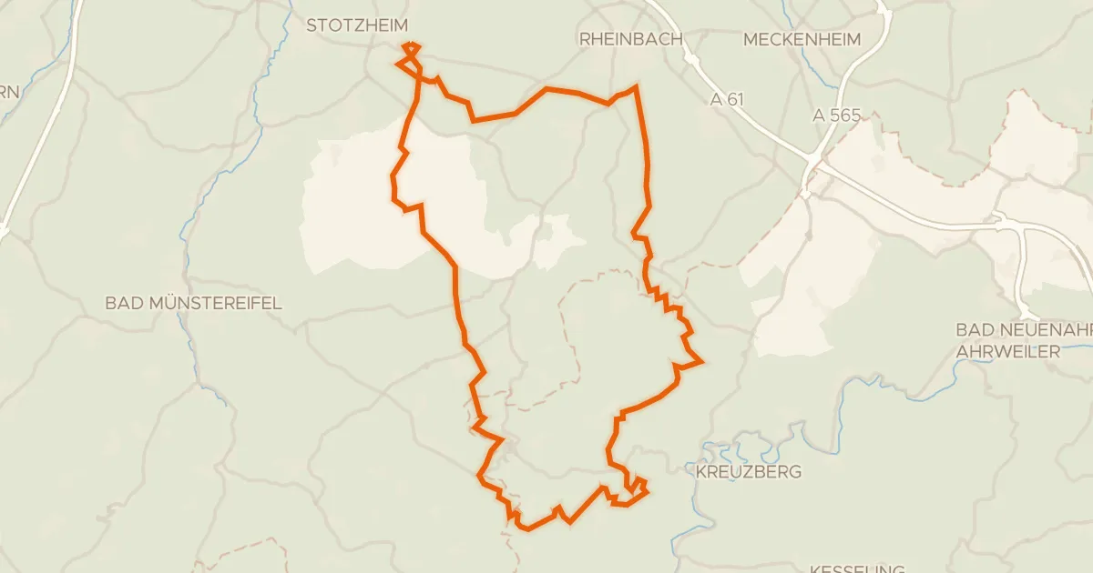 Map of the cycling route Rondje Unteres Steinbachtal en Ersdorfer Bach