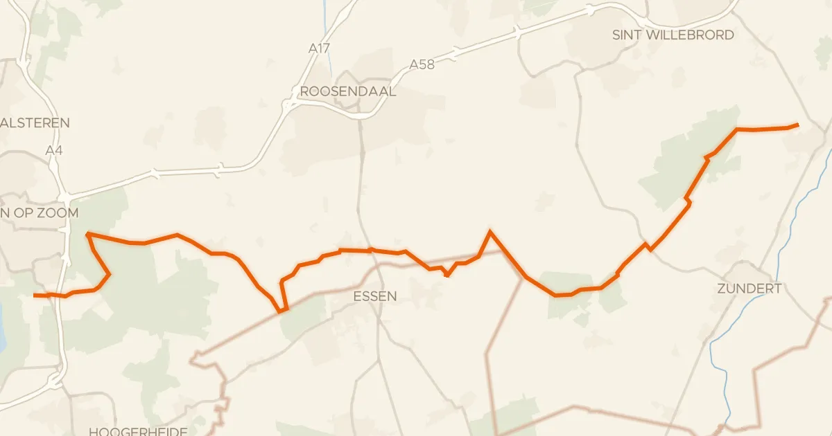 Map of the cycling route Schelde-Rheinroute - 03 - Bergen op Zoom - Rijsbergen