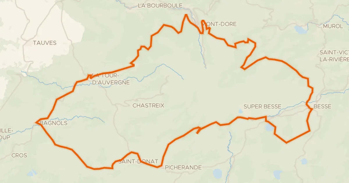 Kaart van de fietsroute Le tour du Sancy - Cyclo