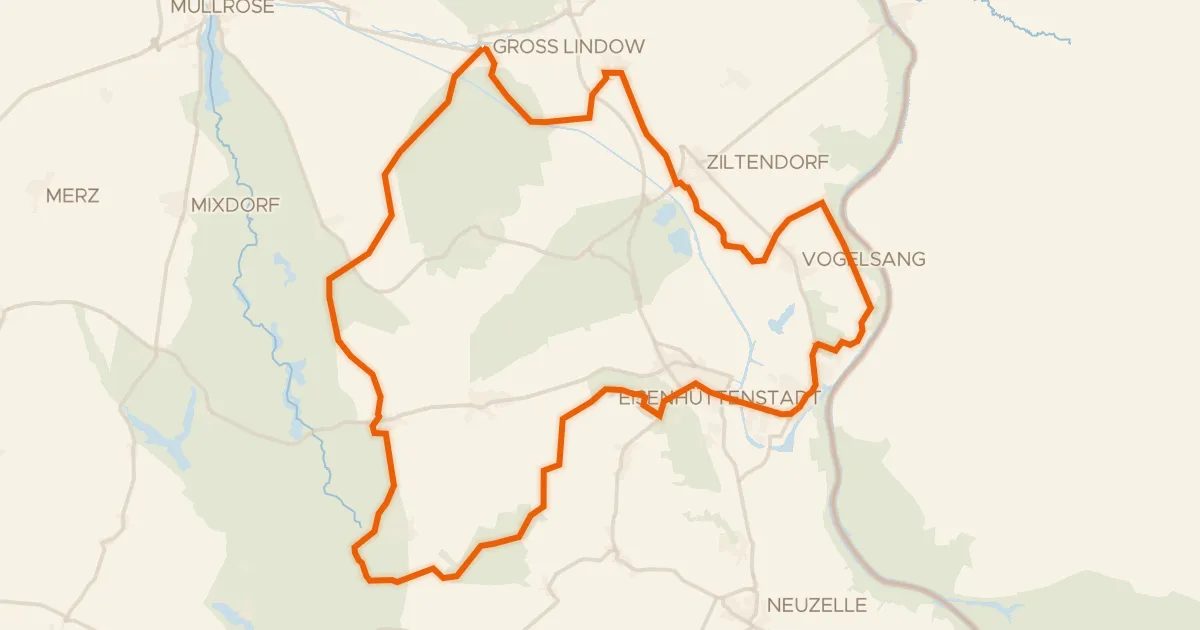 Map of the cycling route Rondje Kieselwitzer Mühle en Schlaubetal