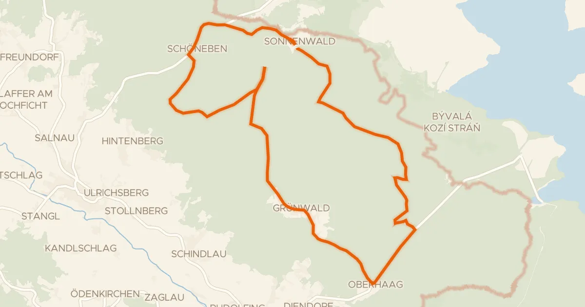 Map of the cycling route R802, Sonnenwald Radroute