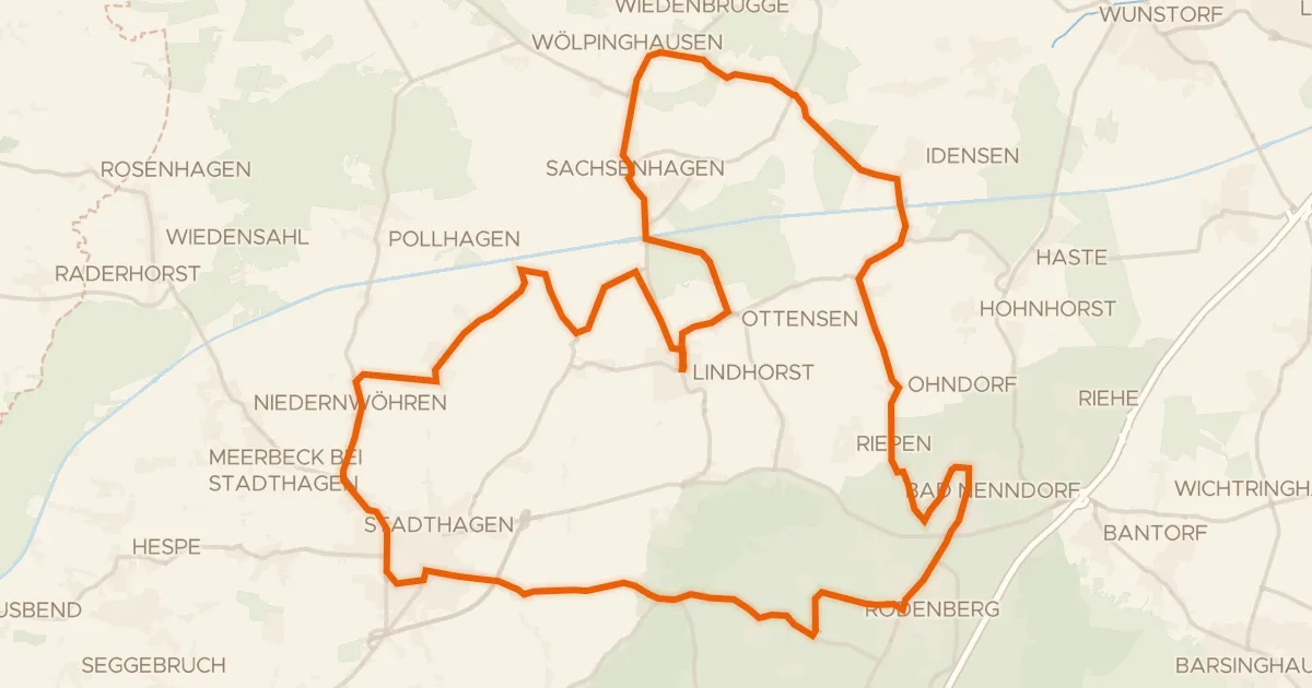 Map of the cycling route Rondje Ständehaus en Schloss Stadthagen