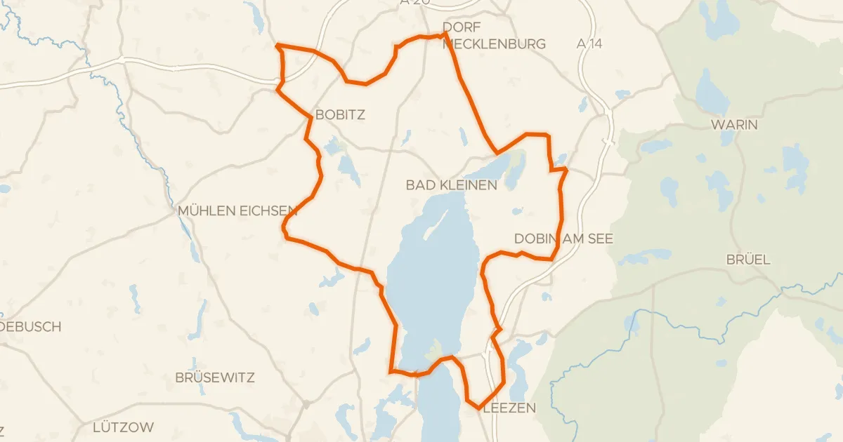 Kaart van de fietsroute Rondje Ramper Moor en Döpe