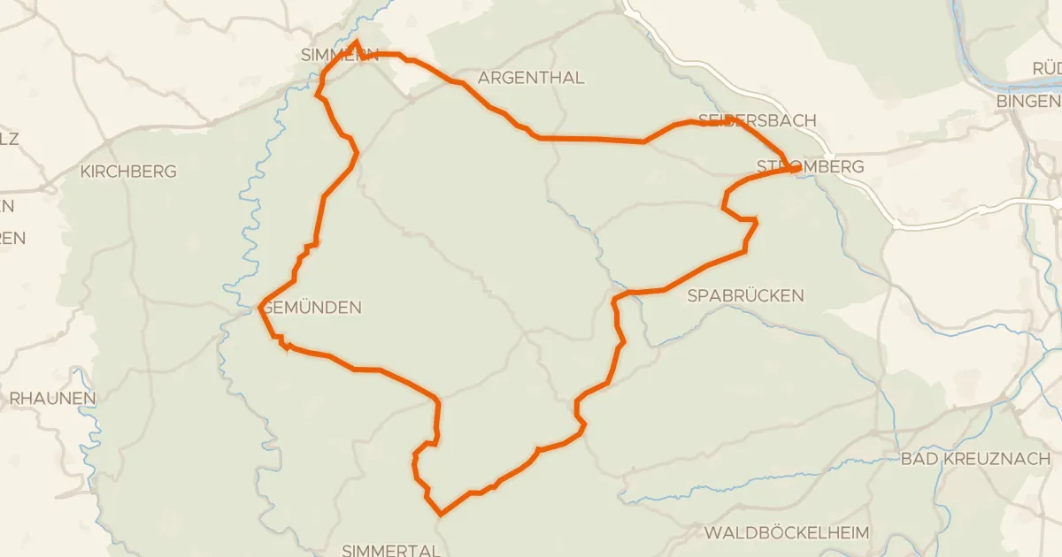 Map of the cycling route Rondje Stromburg en Burg Gollenfels