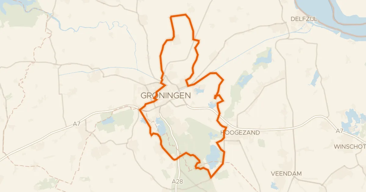Kaart van de fietsroute Rondje Laarwoud en De Wachter