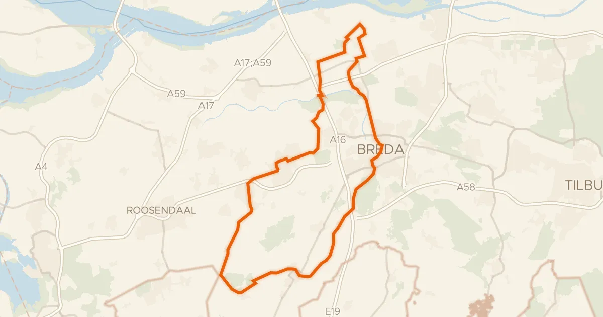 Map of the cycling route Rondje Kleine Schans en Mastbos