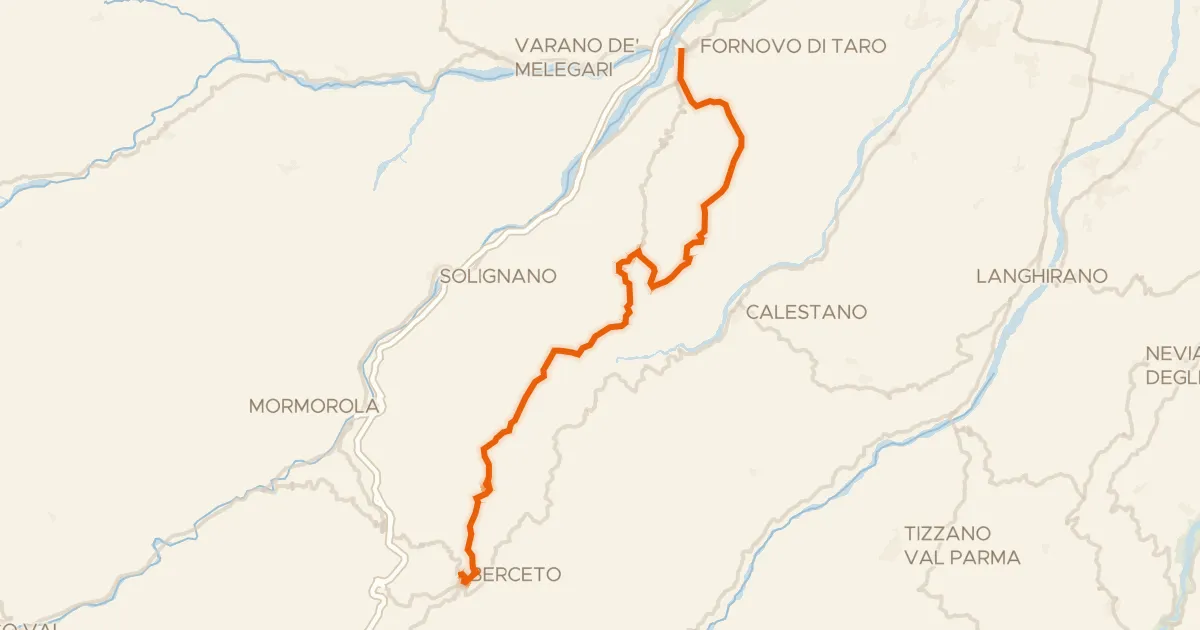 Map of the cycling route Ciclovia Francigena - VFB10