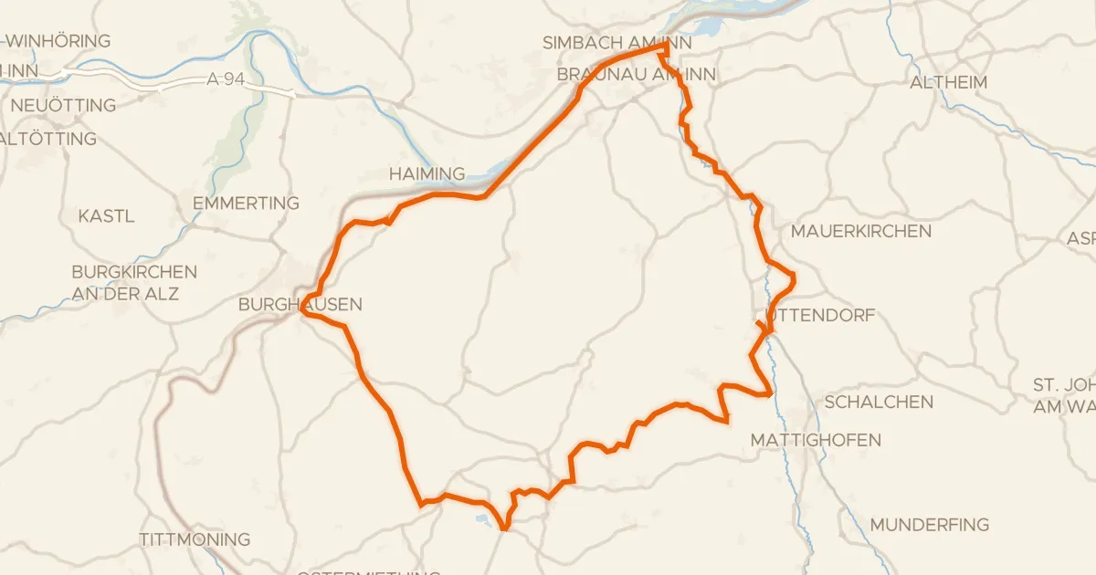 Kaart van de fietsroute R200, 3 Städte Tour