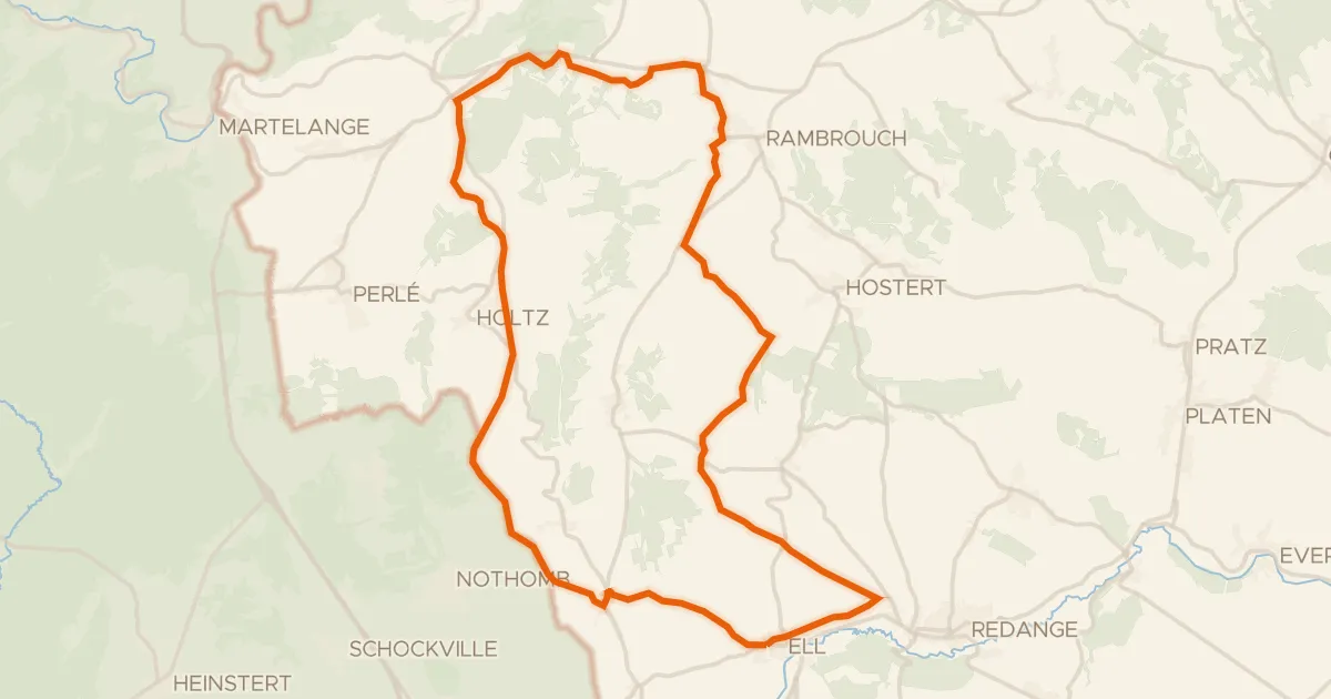 Map of the cycling route Grenztour