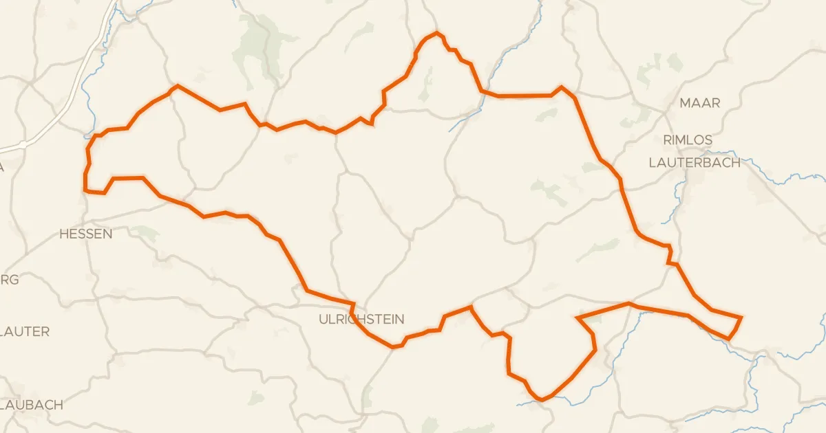 Map of the cycling route Rondje Schloss Eisenbach en Burg Ulrichstein