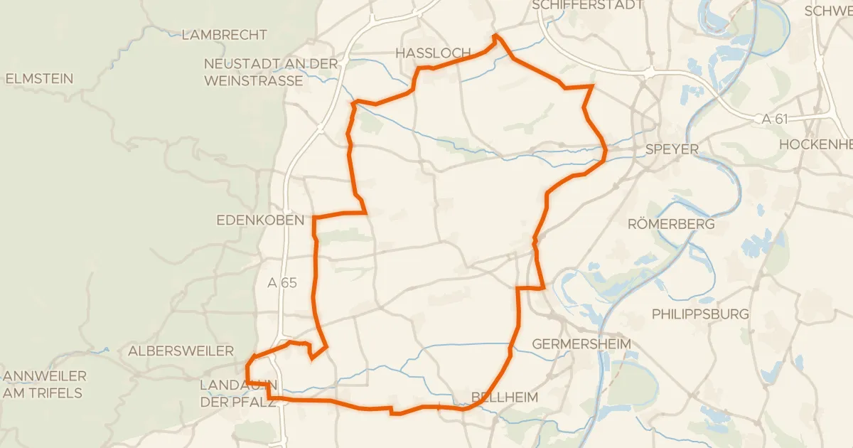 Kaart van de fietsroute Rondje Woogwiesen en Böhler Bruch-Kandelwiese