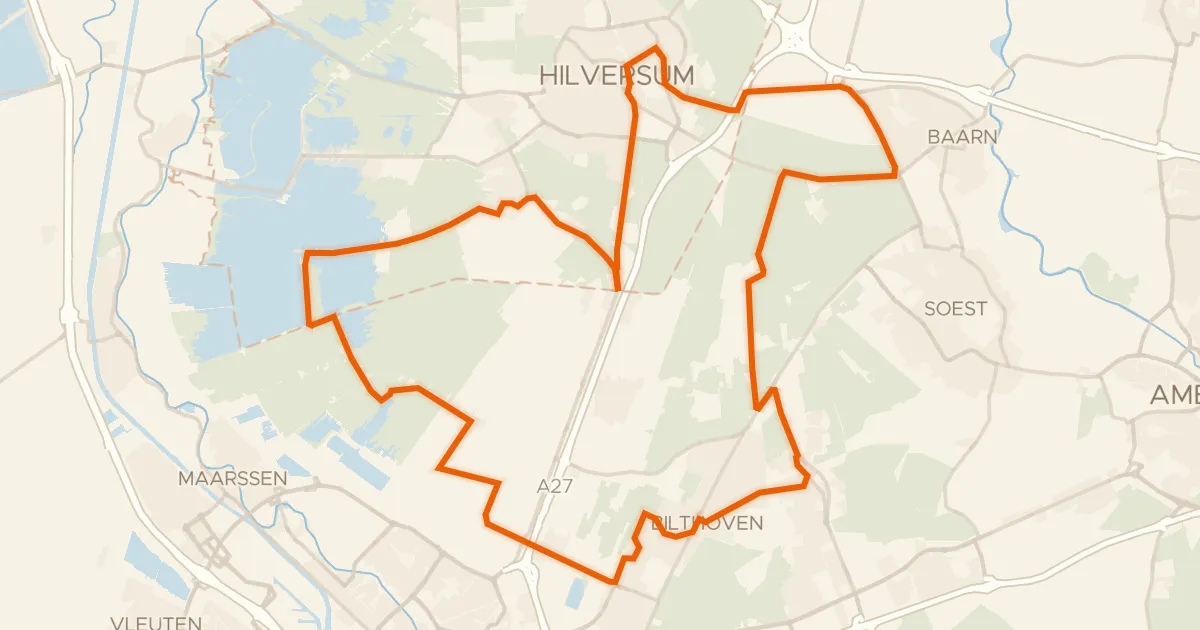 Kaart van de fietsroute Rondje Kasteel Groeneveld en Drakensteyn