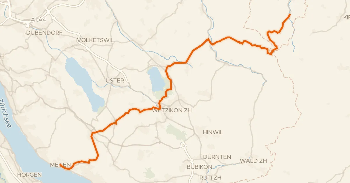 Kaart van de fietsroute Pilger-Route
