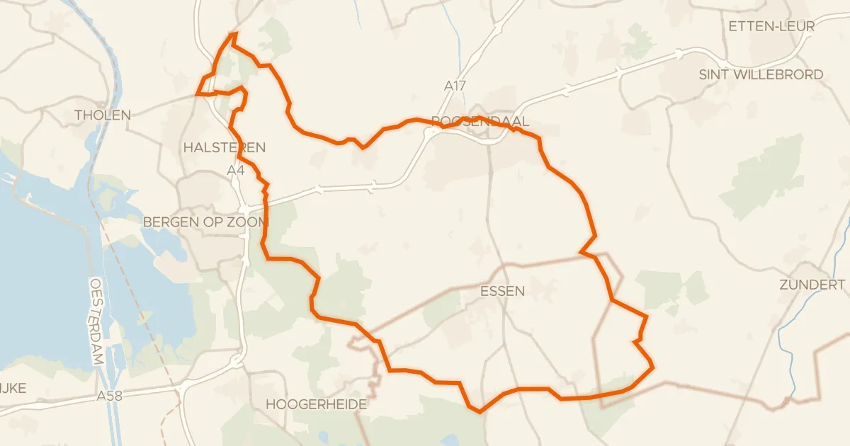 Map of the cycling route Rondje Fort De Roovere en De Twee Gebroeders