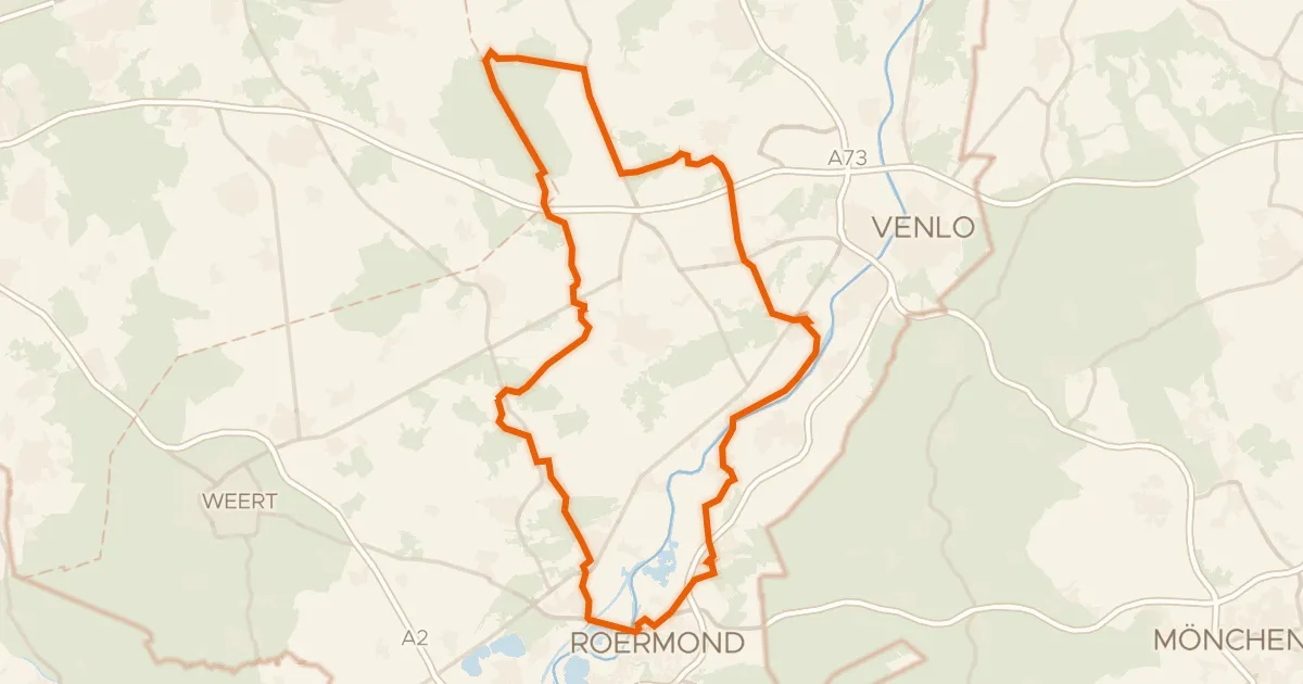 Map of the cycling route Rondje Kasteel Hillenraad en Kasteel Horn