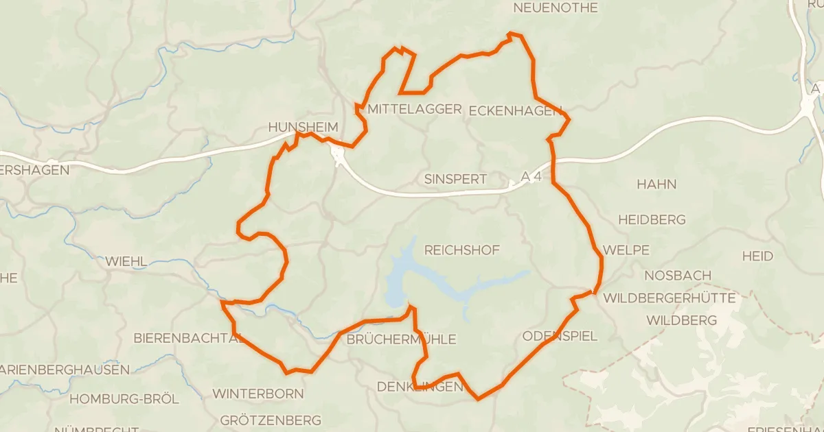 Map of the cycling route Tour de Reichshof