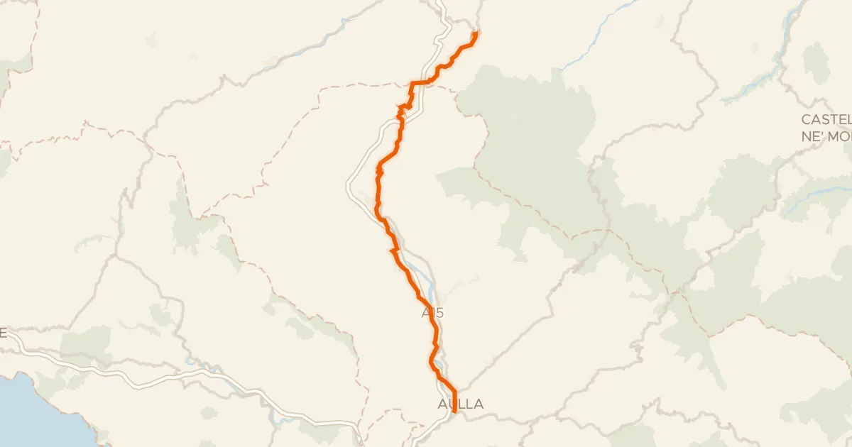 Map of the cycling route Ciclovia Francigena - VFB11