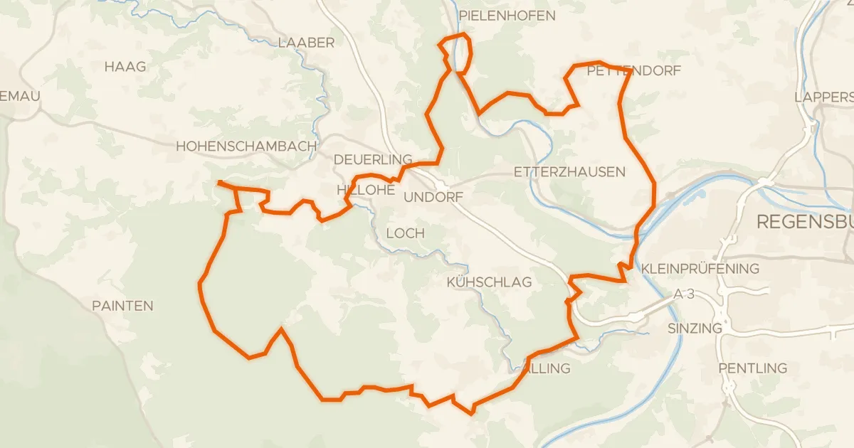 Map of the cycling route Rondje Wuzenfelsen en Donau