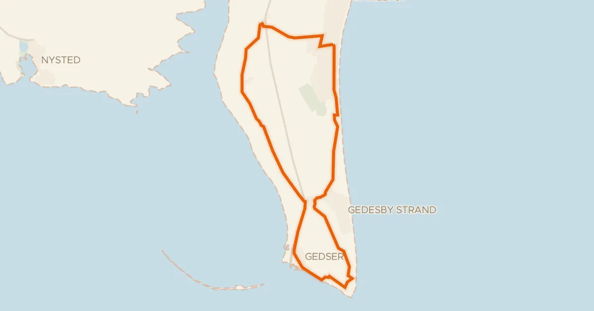 Kaart van de fietsroute Det sydligste Danmark