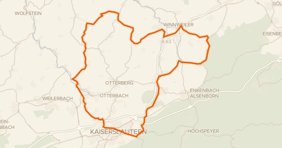 Kaart van de fietsroute Rondje Kaiserpfalz en Mehlinger Heide