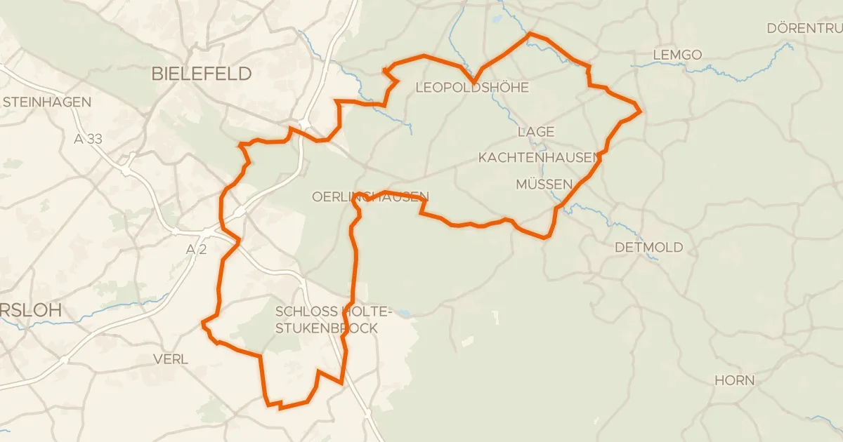 Kaart van de fietsroute Rondje Schloss Iggenhausen en Fleckernheide