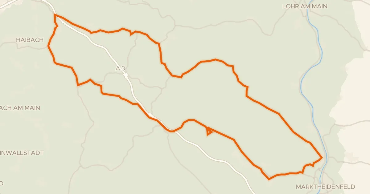 Kaart van de fietsroute Rondje Schloss Weiler en Hafenlohrtal