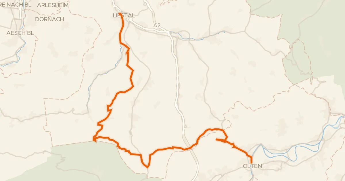 Kaart van de fietsroute Belchen-Panorama-Route