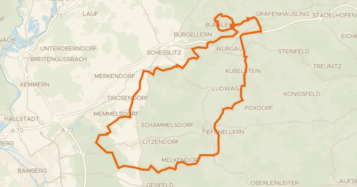 Map of the cycling route Rondje Burglesauer Tal en Hauptsmoorwald