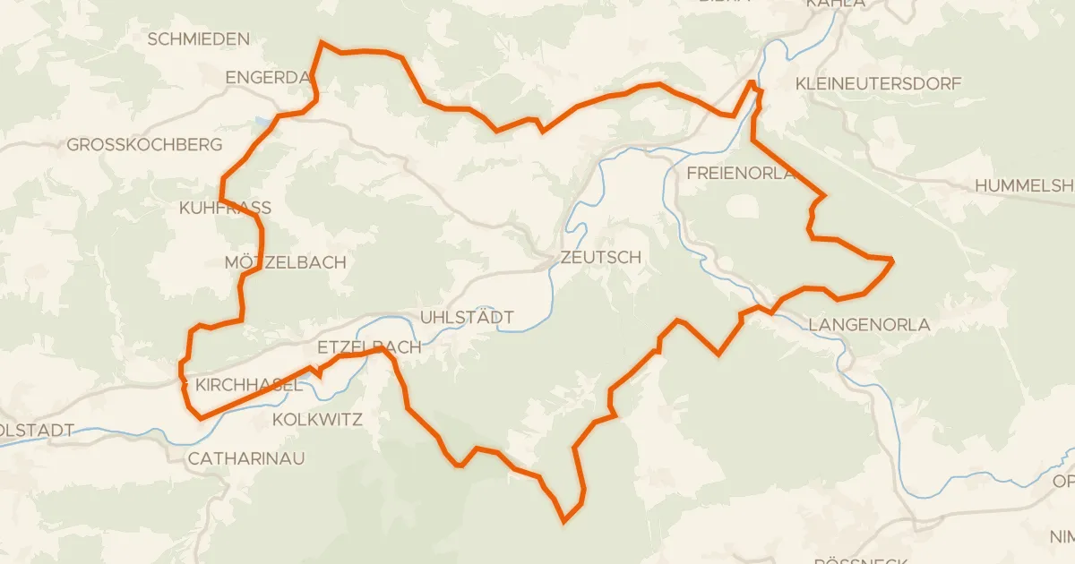 Kaart van de fietsroute Rondje Herzogstuhl en Uhlstädter Heide