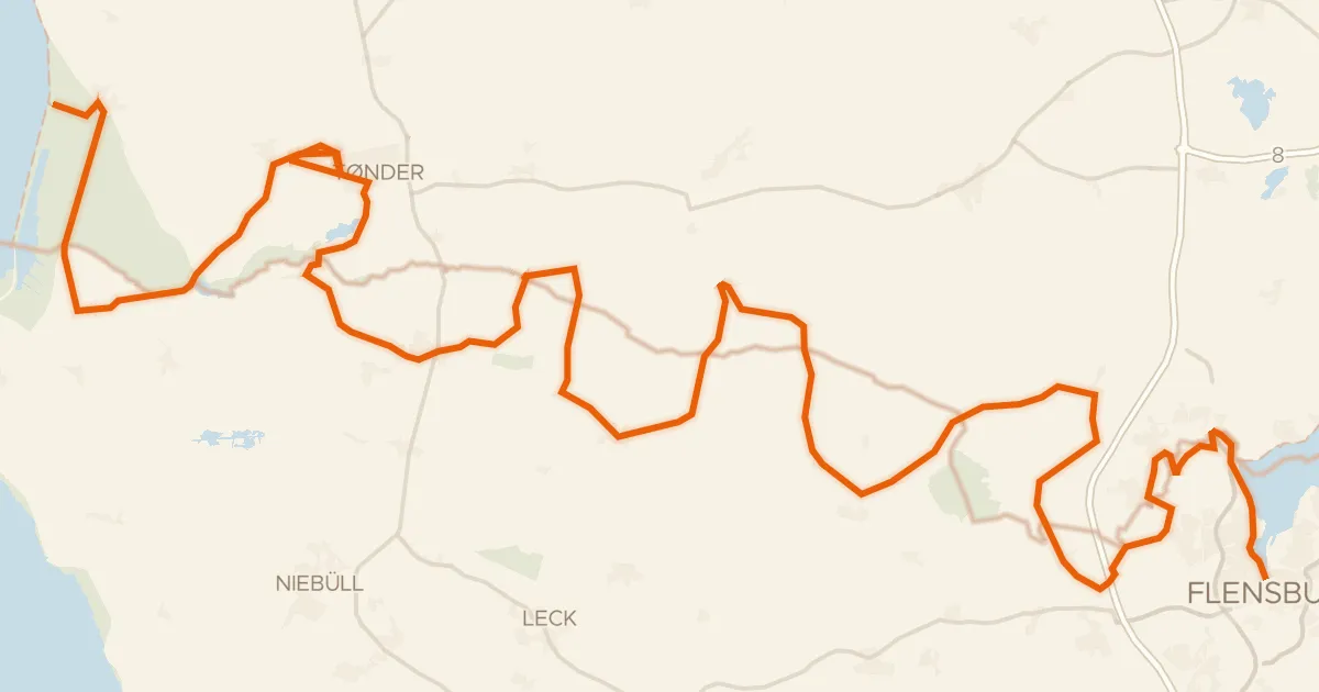 Map of the cycling route Grænseruten