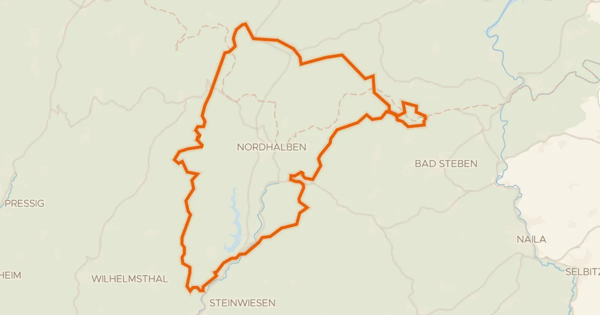 Kaart van de fietsroute Rondje Thüringische Muschwitz en Teichmühle Steinwiesen
