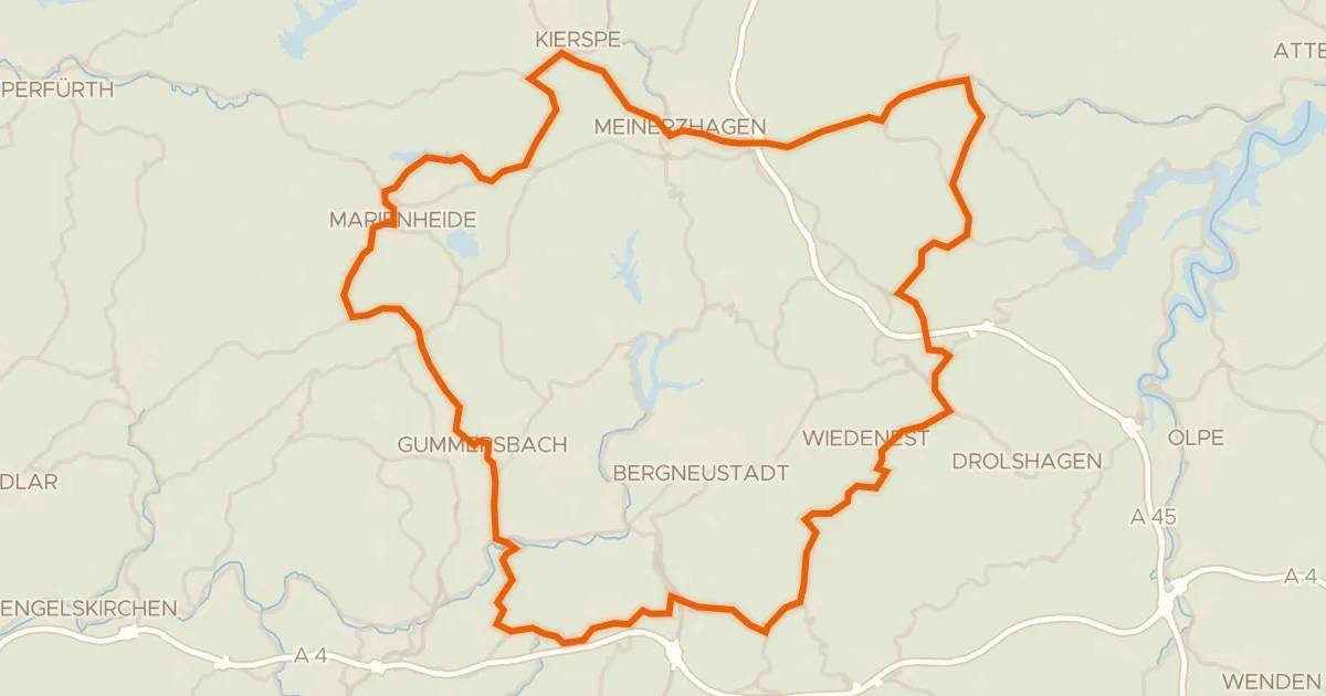 Map of the cycling route Rondje Wesmecke-Tal en Lingese-Tal