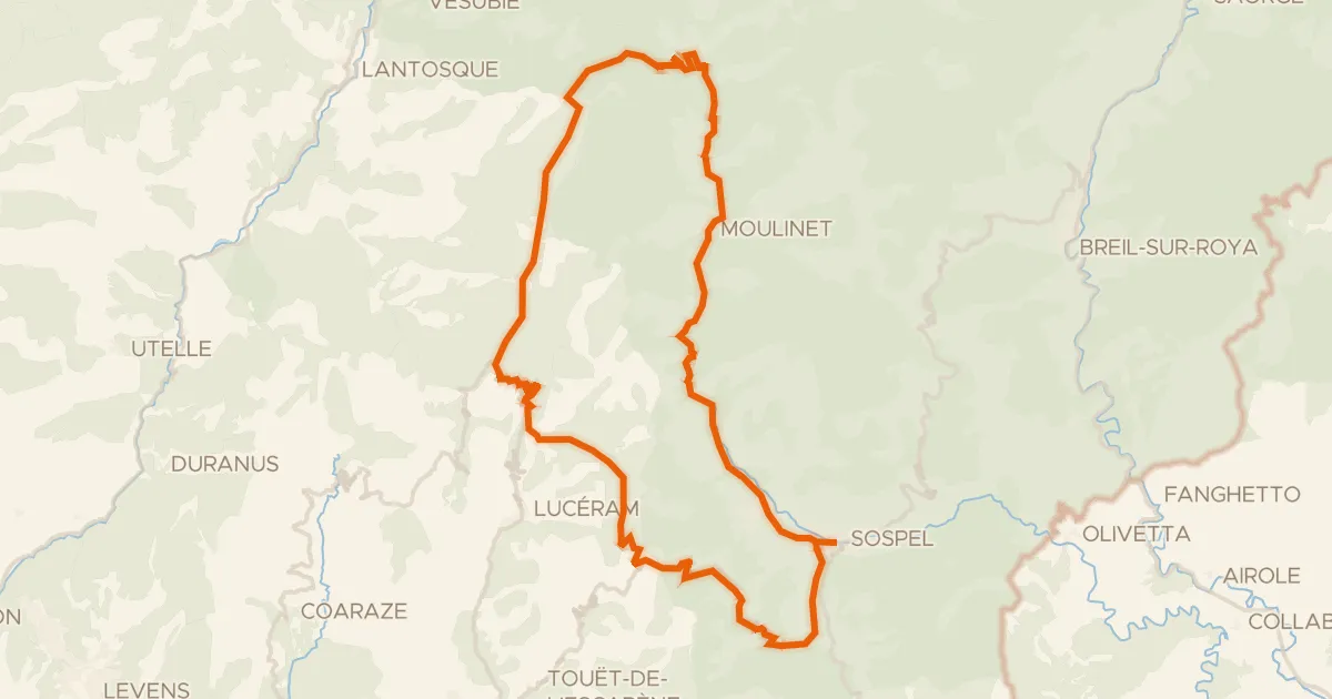 Kaart van de fietsroute A l'assaut des lacets du Turini - 1